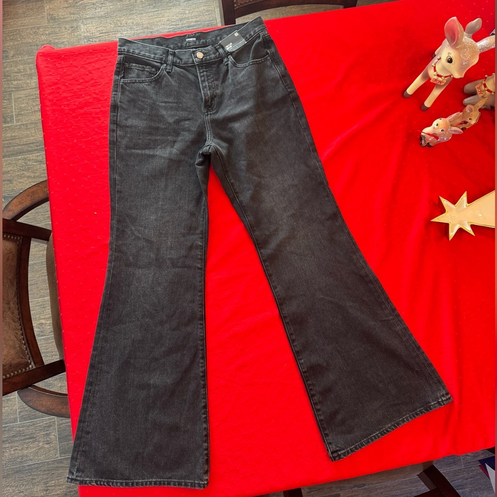 Express Black Size 6S 70’s Flare Mid Rise Jeans
